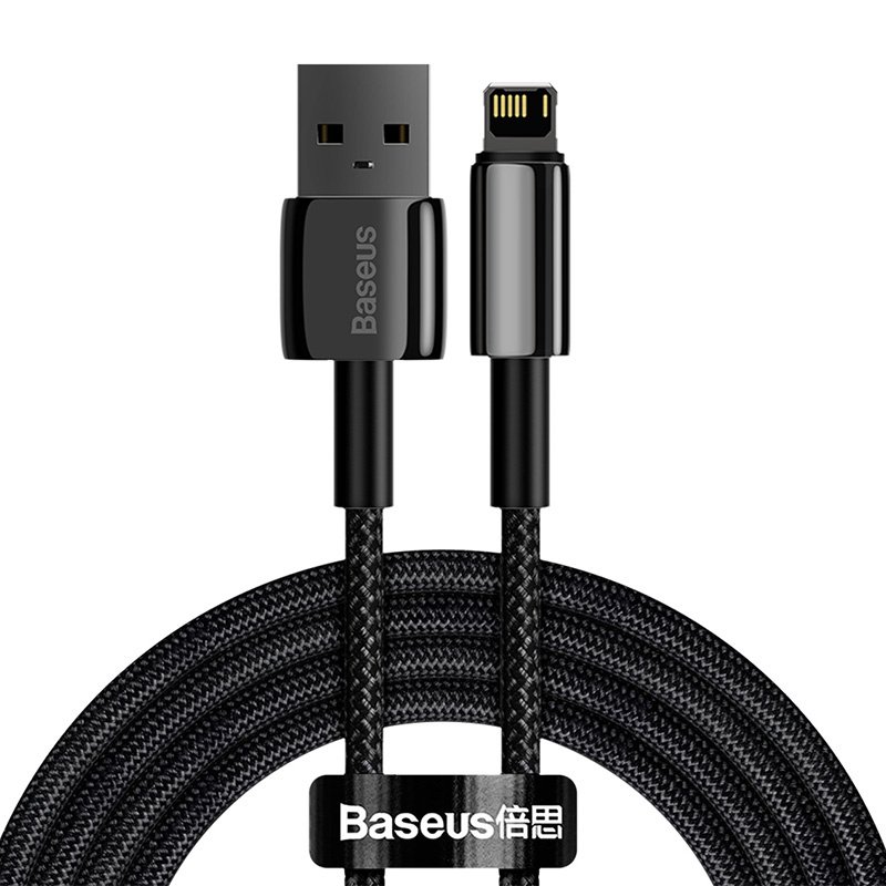 Baseus Tungsten Gold kaabel USB-iP 2.4A 2m (must)