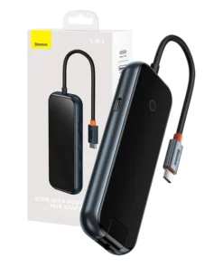 Hub 5in1 Baseus AcmeJoy series USB-C to 2xUSB 3.0 + USB 2.0 + USB-C PD + RJ45 (dark grey)