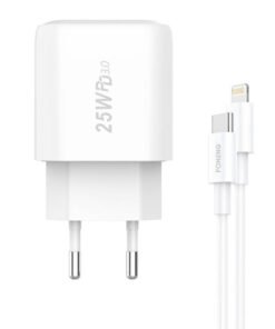 Fast charger Foneng 1x USB EU40 25W + USB C to Lightning cable
