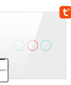 Smart Light Switch ZigBee Avatto LZTS02-EU-W3 3 Way No Neutral TUYA (white)