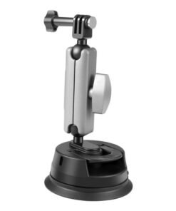 PULUZ car mount with suction cup, mounting adapter and long screw for sports cameras (including Osmo Action 3, Insta360 X3)