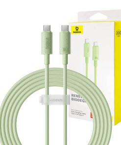 Fast Charging cable Baseus USB-C to USB-C Habitat Series 2m 100W (green)