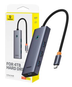Hub 5in1 Baseus UltraJoy 5-Port (4xUSB 3.0,  PD) grey