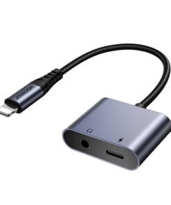2-in-1 Audio adapter Joyroom SY-L01 Lightning to 3.5mm + Lightning (black)
