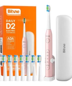 Sonic toothbrush with tips set, holder and case D2 (pink)