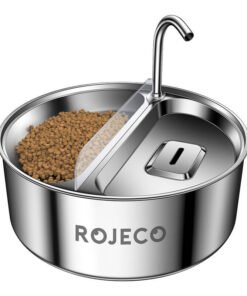 Stainless Steel Pet Water fountain & Feeder 2in1 3.2l Rojeco