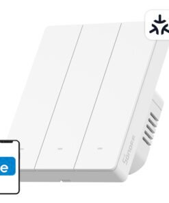 SONOFF M5-3C-80W WiFi Matter nutikas seinalüliti (3-kanaliga, raamile)