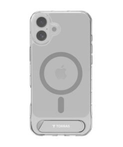 Torras Pstand Series Case for iPhone 16 (Transparent)