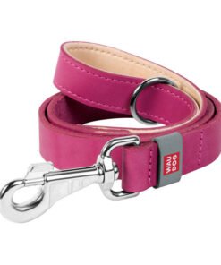 WAUDOG naturaalsest nahast koerarihm 20 mm lai, 122 cm pikk roosa