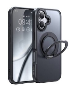 McDodo PC-4930 MagSafe ümbris iPhone 16-le alusega (must)