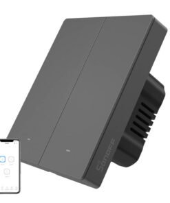 Nutikas WiFi seinalüliti SONOFF M5-2C-80 (2-kanaliga, raamile, grafiit)