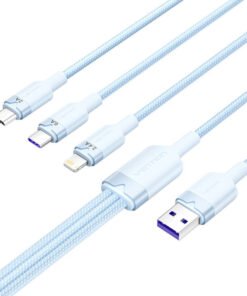 USB 2.0 A to 3-in-1 6A cable Vention CTRLG 1.5M (blue)